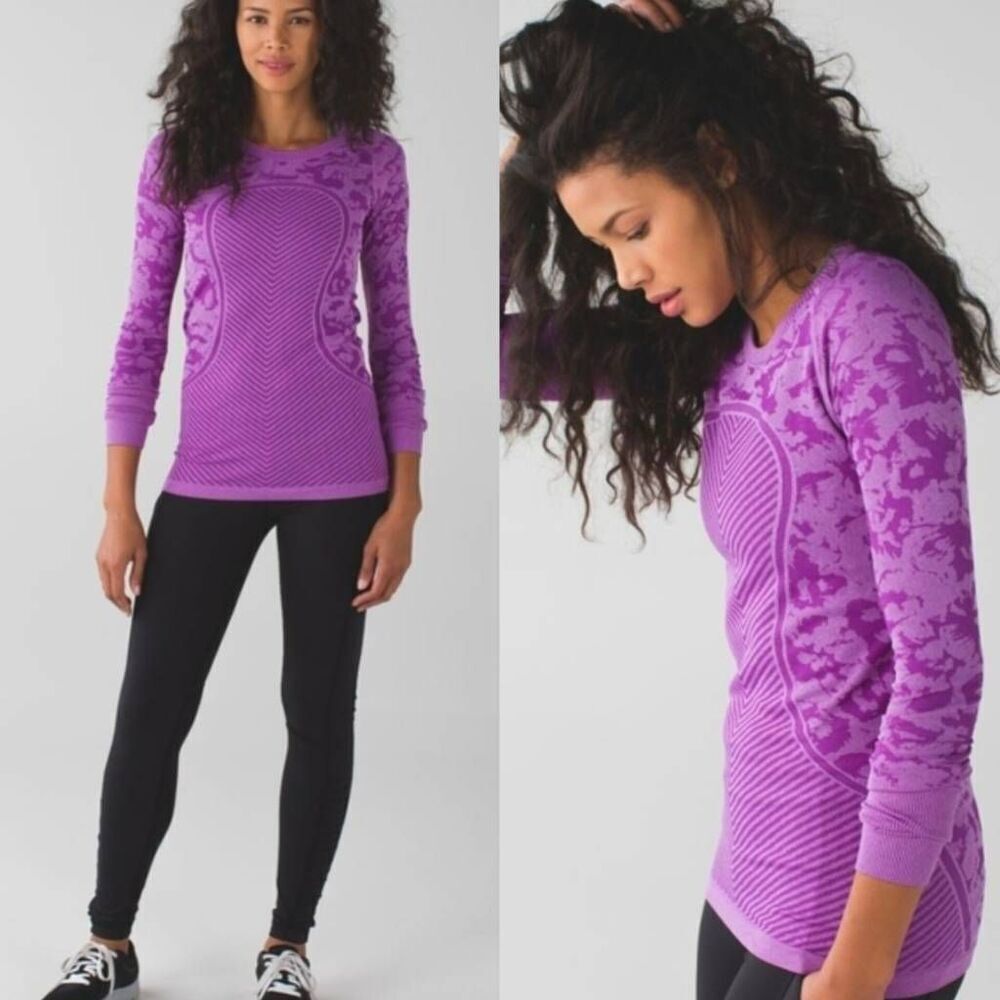 Lululemon Swiftly Tech Long Sleeve Crew Heathered Tender Violet Size 4
